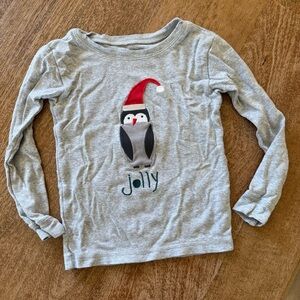 Jolly Christmas holiday penguin Santa Pajama Top